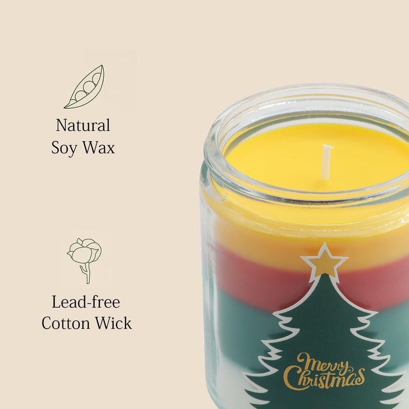 Lihome Christmas Candles - Christmas Gifts for Women  Aromatherapy Candle for Home Scented  Natural Soy Wax Fir Scented Candles - Image 3